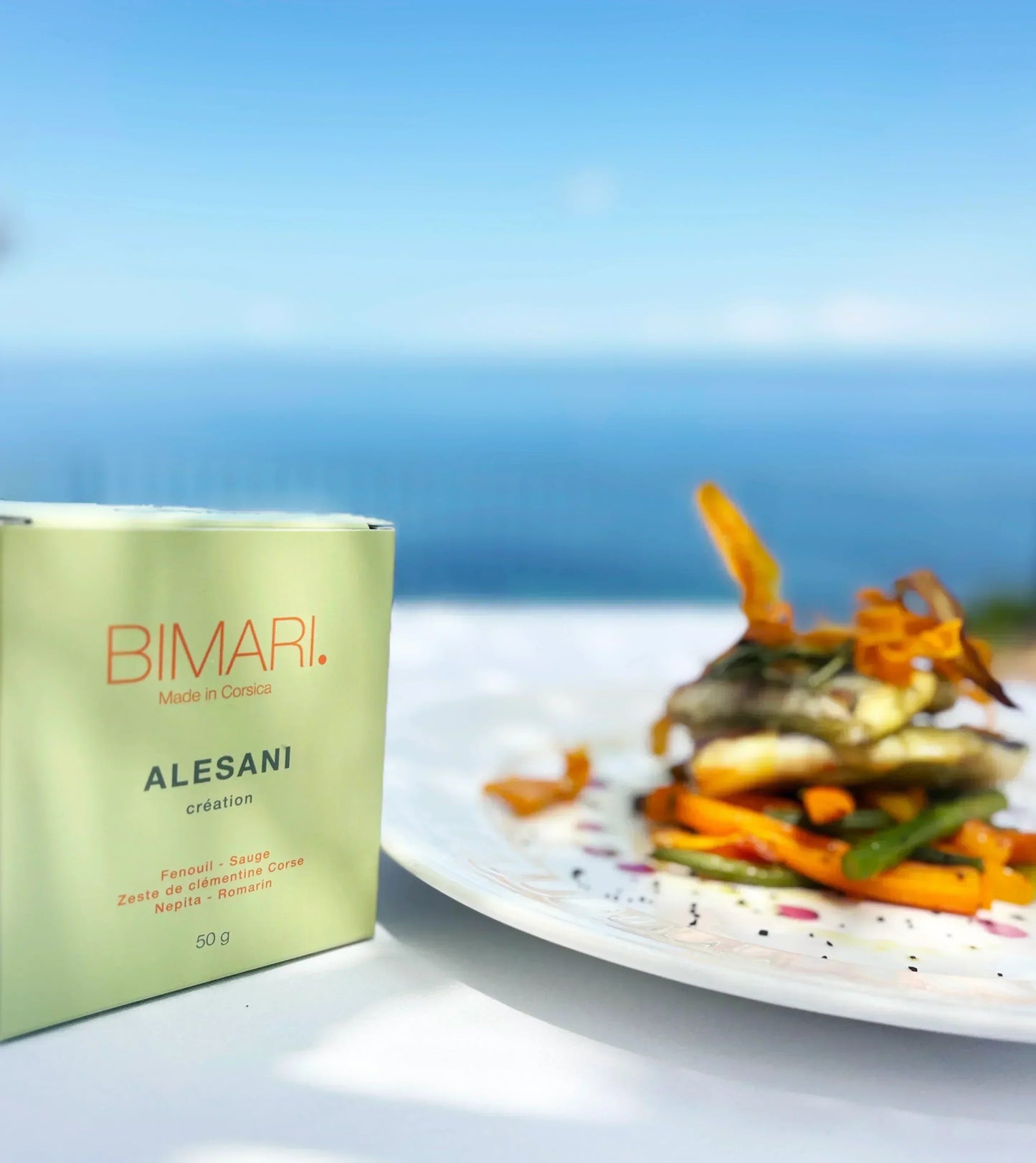 Alesani BIO – mélange aromatique corse fenouil, népita, clémentine IGP et romarin – création Bimari