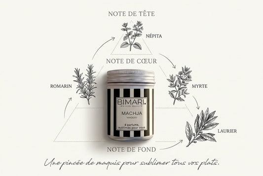 MACHJA Bimari, mélange bio de romarin, népita, laurier et myrte de Corse