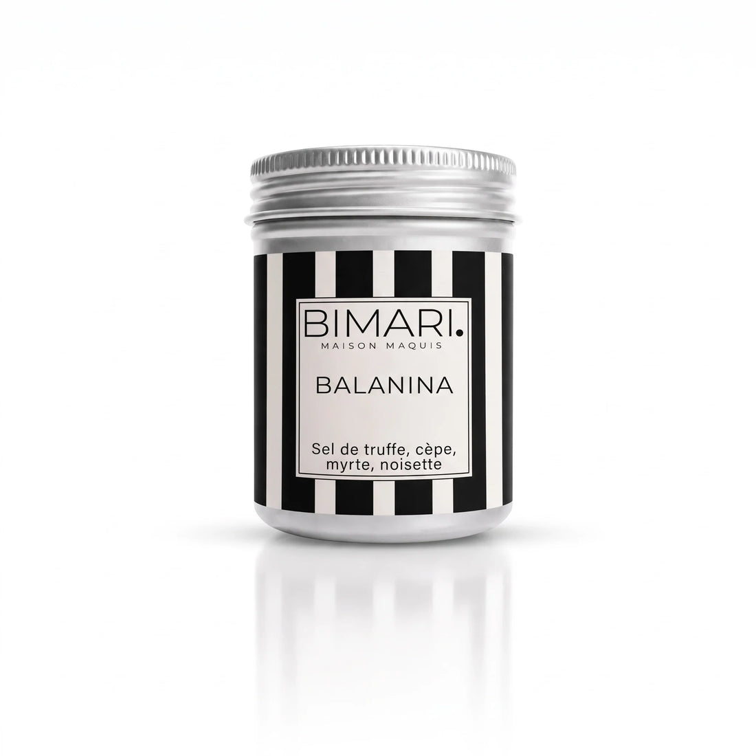 Pot en aluminium de Balanina Bimari, sel de truffe, cèpes, myrte et noisette