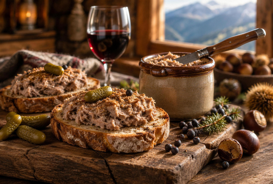 Rillettes de sanglier corse à la Balanina sur toasts de pain de campagne