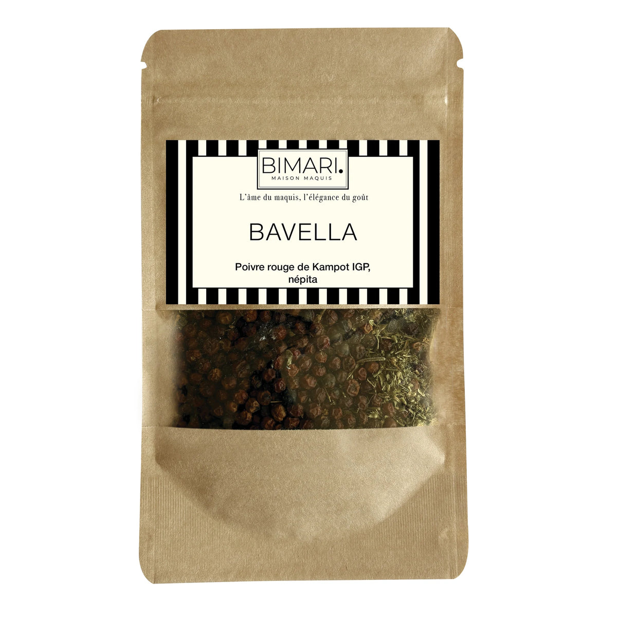 Doypack Bavella Bimari, poivre rouge de Kampot IGP et népita bio