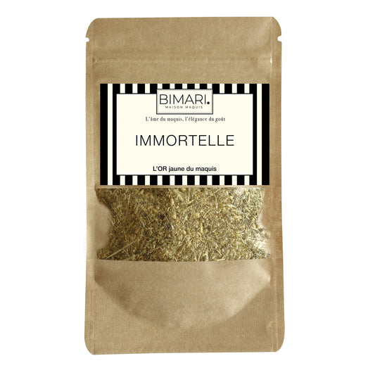 Doypack Immortelle Bimari, fleurs d'immortelle bio de Corse séchées