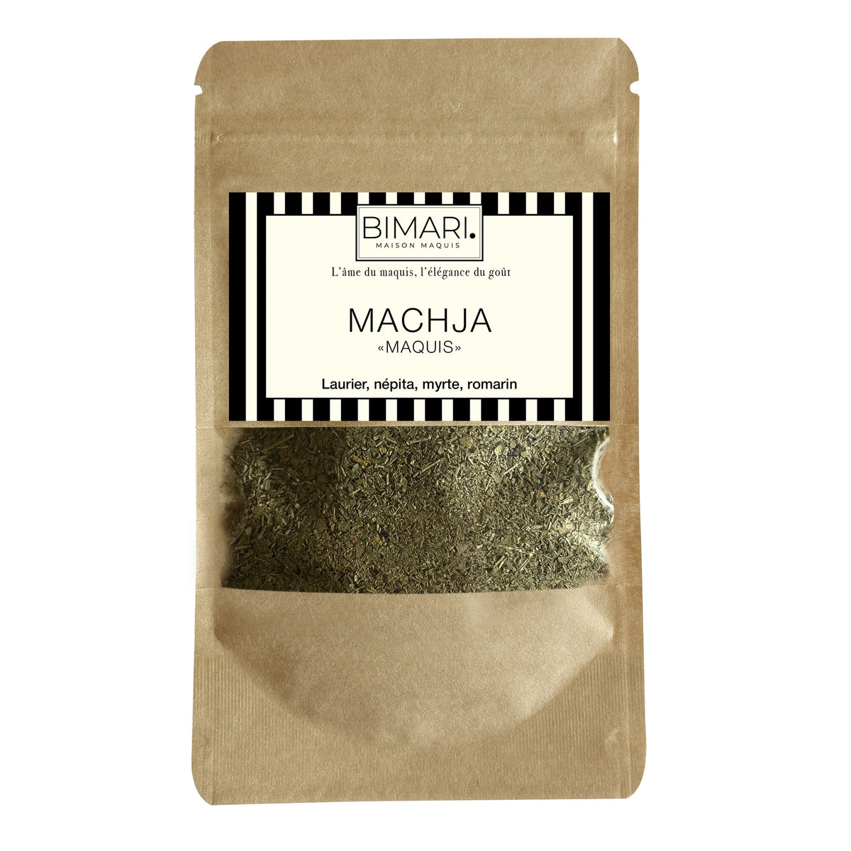 Recharge MACHJA Bimari en doypack, mélange bio de 4 herbes du maquis corse