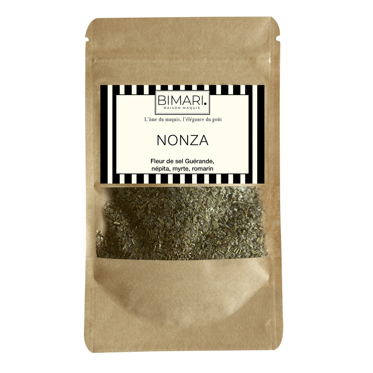 Recharge Nonza Bimari en doypack, fleur de sel de Guérande, népita, myrte et romarin bio