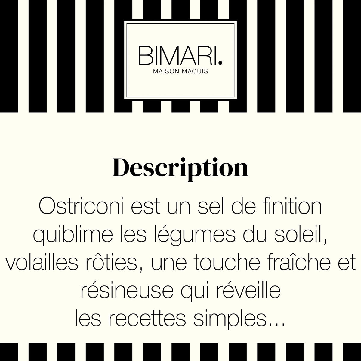 Cartouche de présentation Ostriconi Bimari
