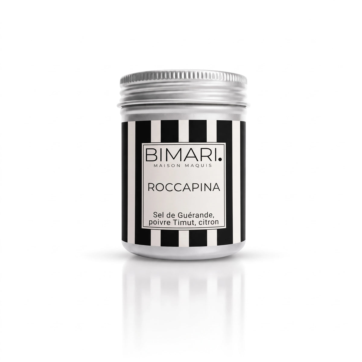 Pot en aluminium Roccapina Bimari, fleur de sel de Guérande, poivre Timut et zeste de citron