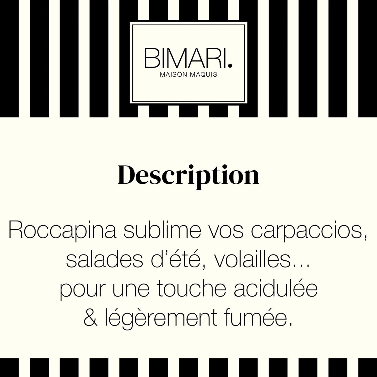 Cartouche de présentation Roccapina Bimari